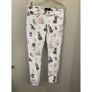 Women's LUCKY BRAND Jeans Style LOLITA‎ CAPRI White Flower Print 4/27